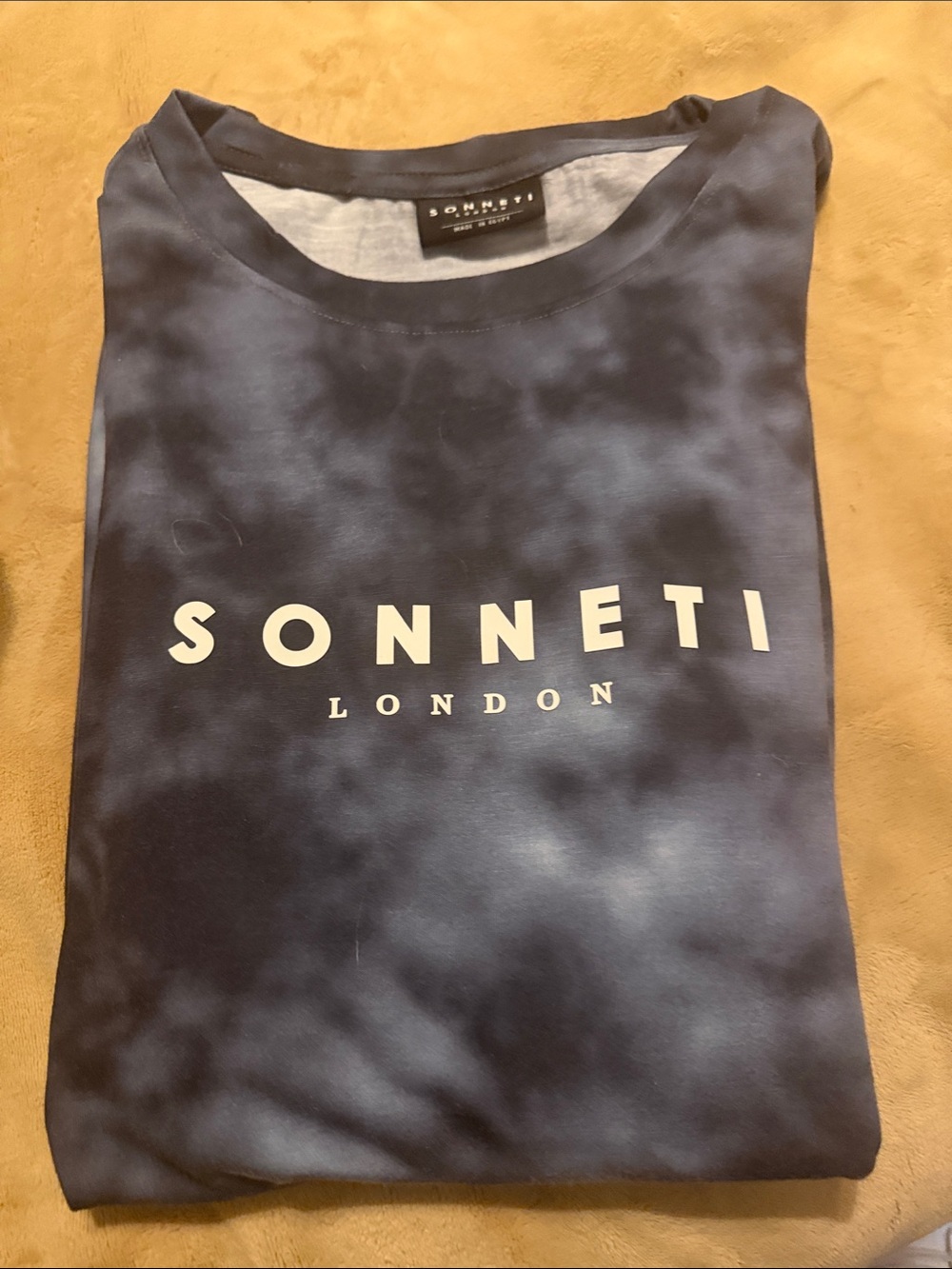 London Men's Navy Tie-Dye Logo Short Sleeve Tee